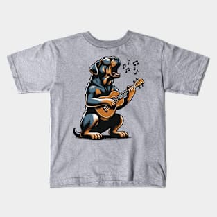 Dog Playing Guitar Singing Boerboel Bull Mastiff Kids T-Shirt